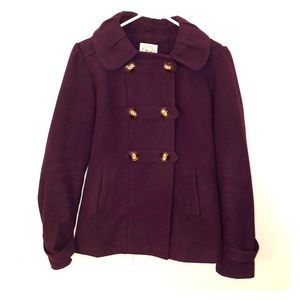Dark Purple Hooded Winter Coat
